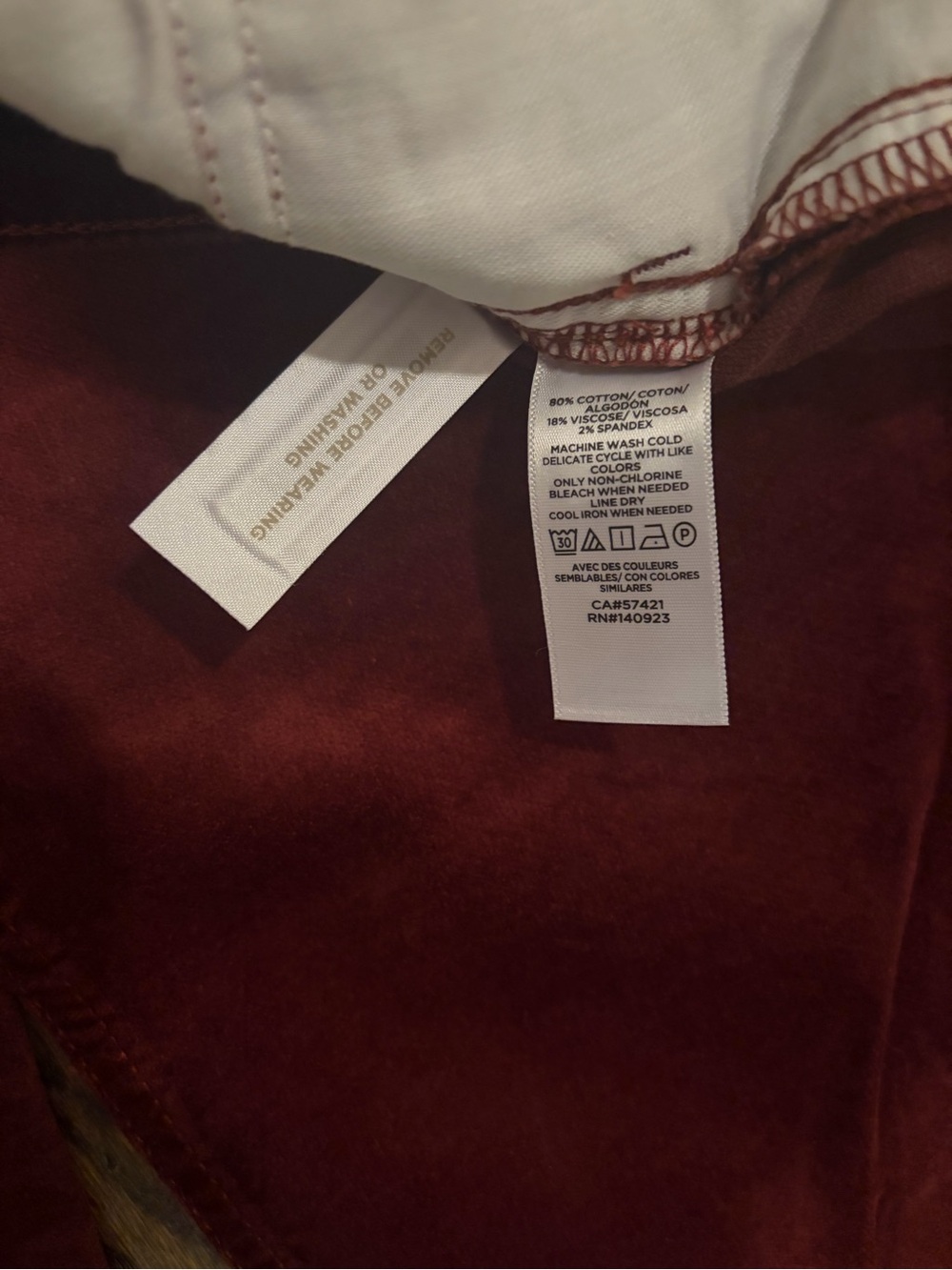 LOFT Women's Straight-Leg Dark Brick Red Corduroy Jeans NWT size 14 - Picture 6 of 11